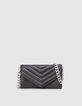 Clutch estilo sobre negro cuero acolchado-1