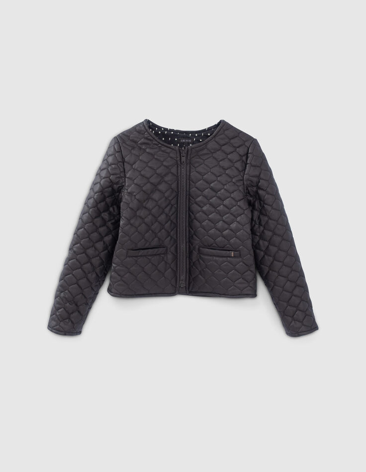 Parka 2 en 1 negra lentejuelas chaqueta acolchada niña-3