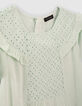 Watergroene jurk frontje broderie anglaise meisjes-3