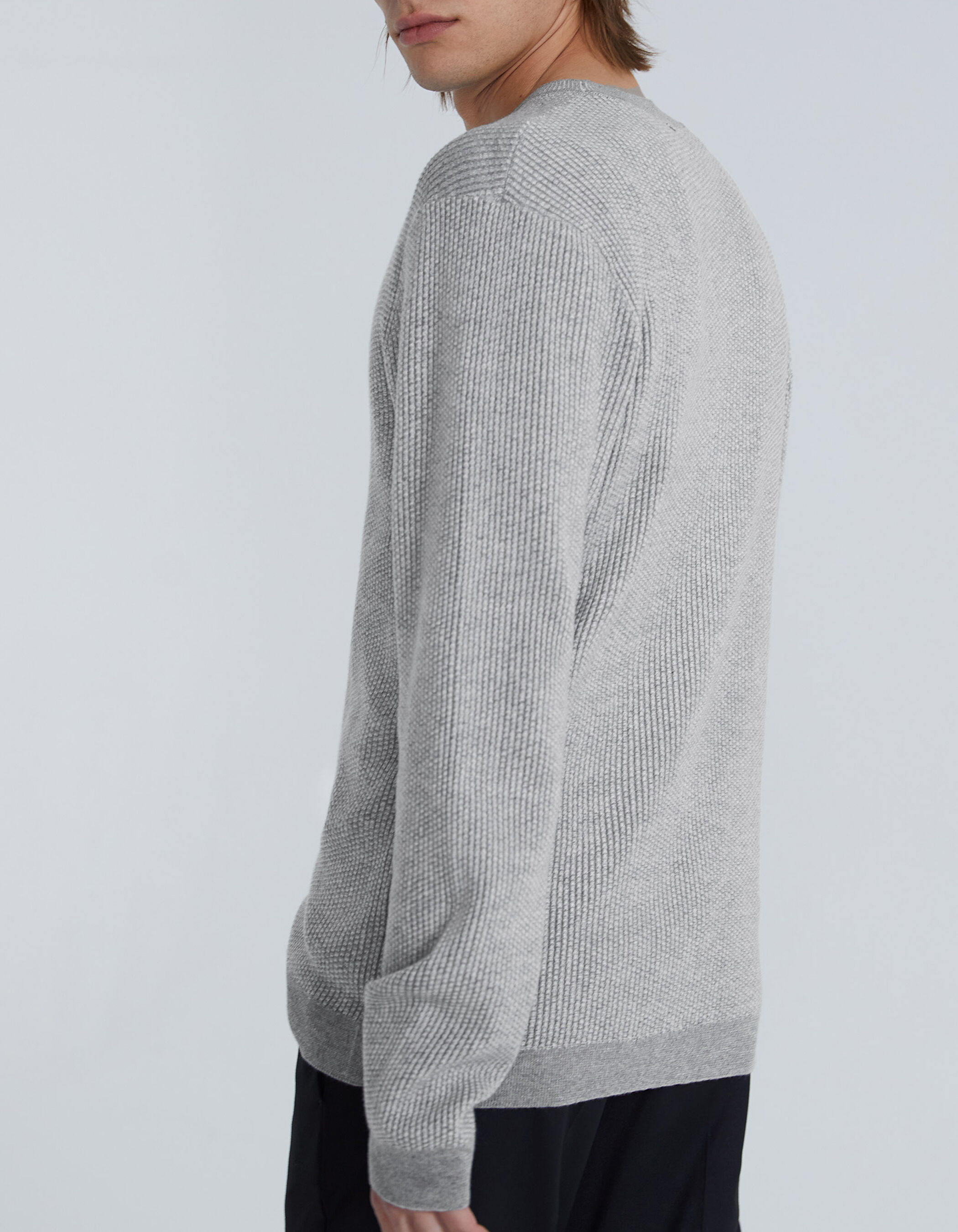 Grey cheap waffle sweater