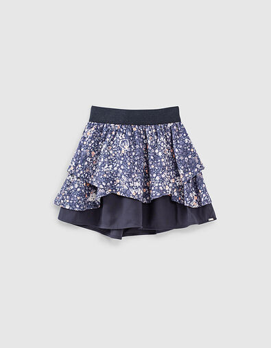 Falda navy Ecovero&reg; estampado flores ni&ntilde;a - IKKS