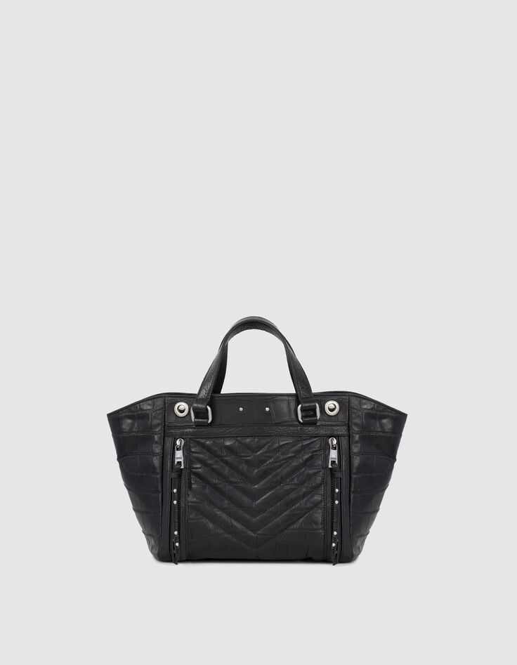 Sac cabas 1440 MEDIUM CROCO matelassé chevron femme-1