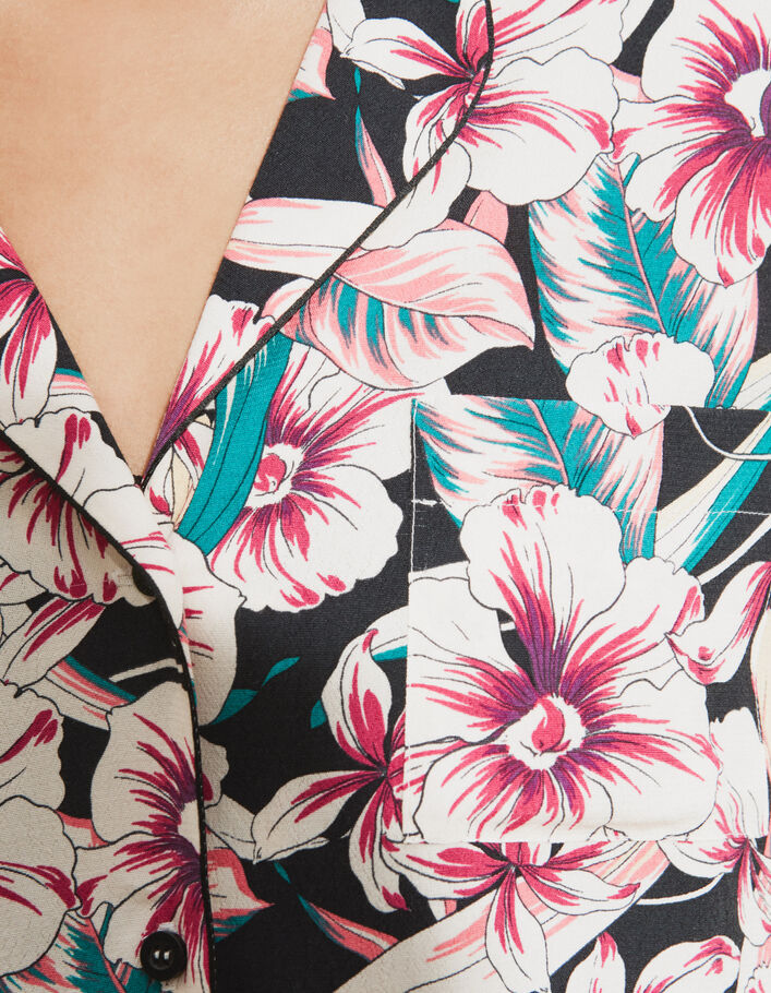 Camisa viscosa Ecovero® estampado floral tropical mujer - IKKS