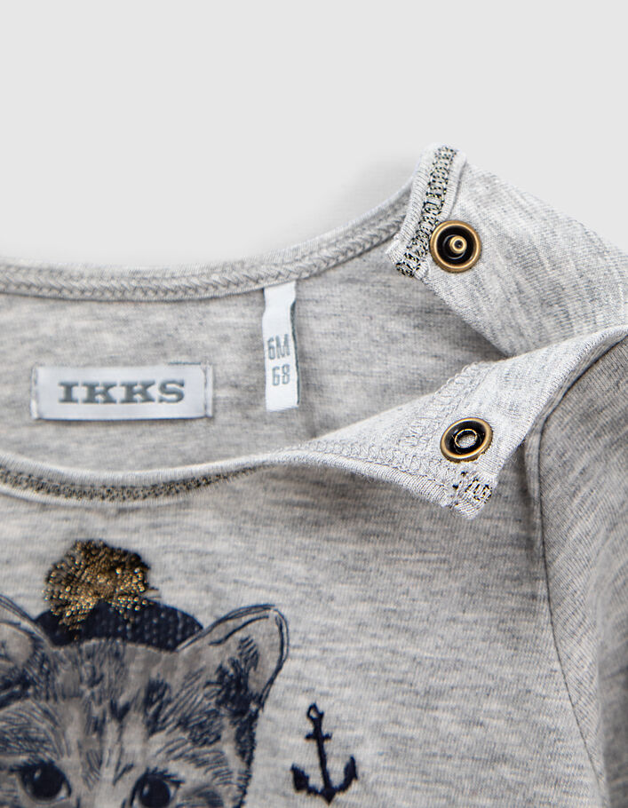 T-shirt maxi lettres a gris chiné Ikks | La Redoute