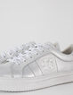 Baskets en cuir argent lacets IKKS femme-4
