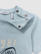 Green organic cotton baby boy whale T-shirt-5