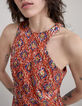 Dames midi-jurk met paillettenprint en arabesk print-4