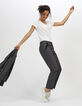 Pantalón de traje negro con encaje-1