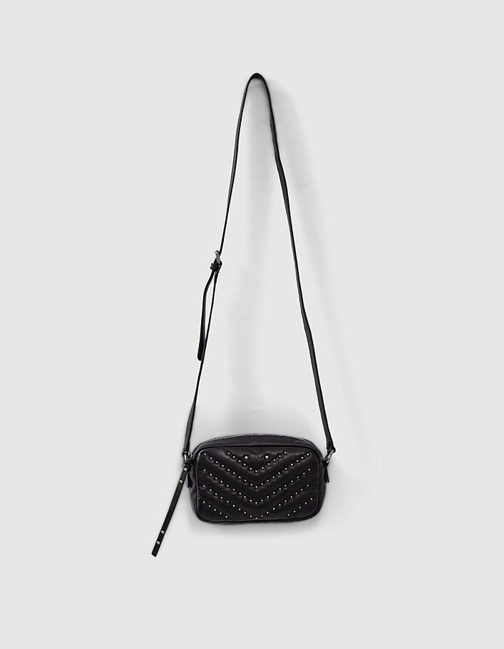 Women’s 1440 SMALL MESSENGER quilted chevron leather clutch bag - IKKS