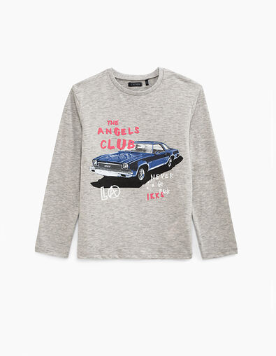 Tee-shirt gris chiné voiture vintage garçon  - IKKS