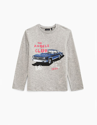 Camiseta gris jaspeado coche vintage niño  - IKKS