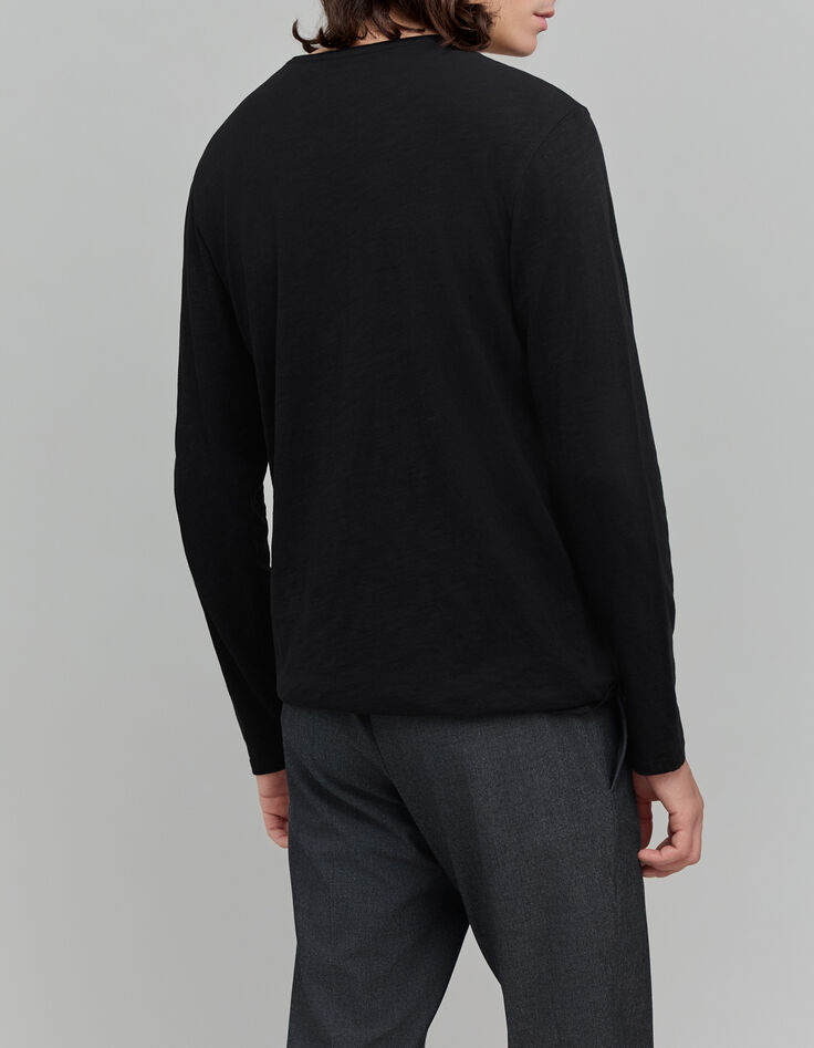 Schwarzes Herrenshirt aus Baumwollmodal-3 Schwarzes Herrenshirt aus Baumwollmodal-3