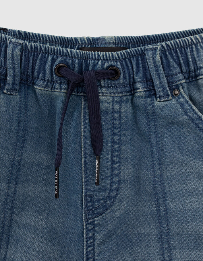 Boys’ blue denim elasticated waist Bermuda shorts - IKKS