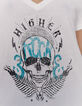 Women’s ecru skull image cotton modal T-shirt-4