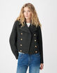 Grijze wollen peacoat voor dames-5