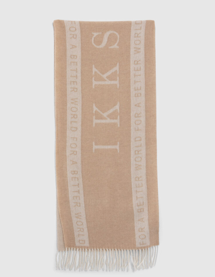 Echarpe couleur vison inscription IKKS In & Out Homme-2