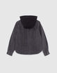 Medium grey jeanshemd afneembare kap jongens -4