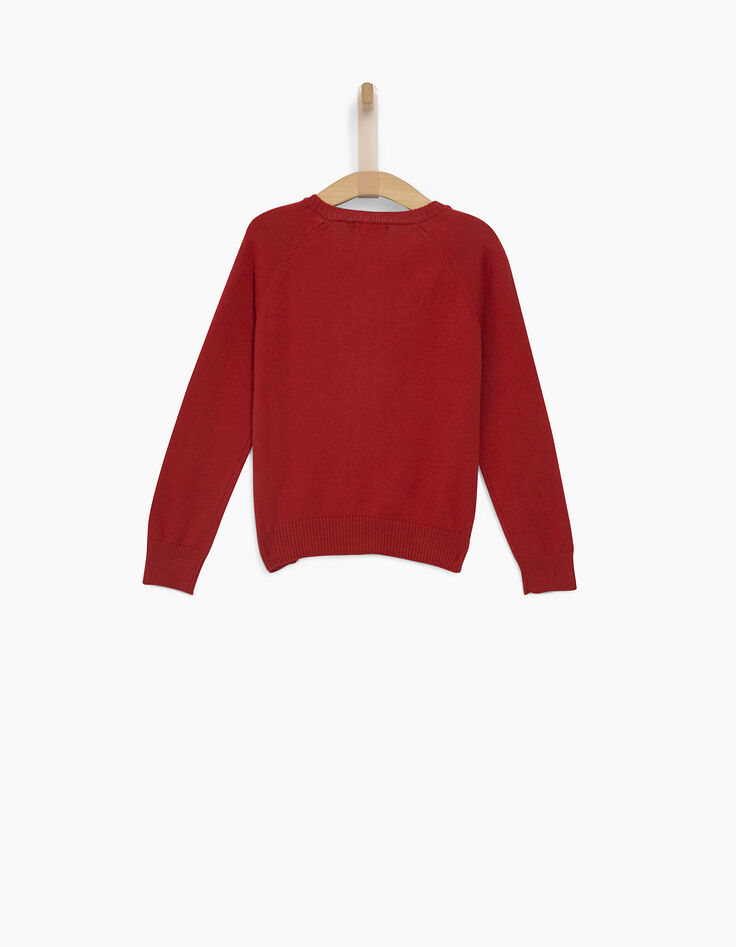 Cardigan rouge fille-2 Cardigan rouge fille-2