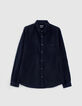 Chemise REGULAR marine en velours milleraies Homme-6