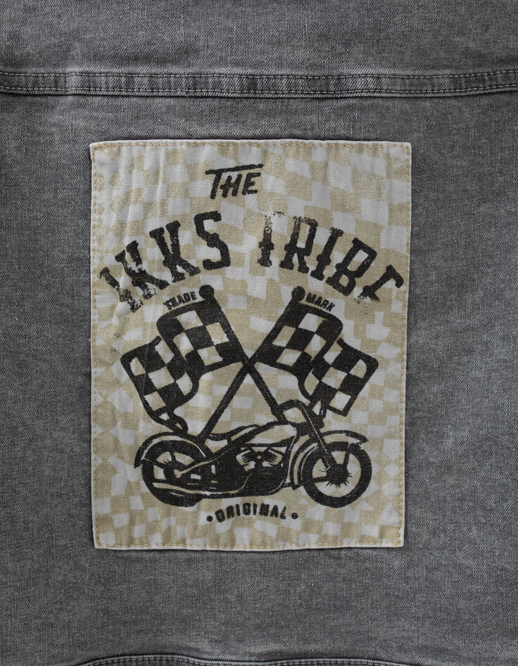 Chaqueta vaquera gris capucha extra&iacute;ble ni&ntilde;o-6