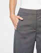 Pantalon tailleur taille basse coupe large fil à fil femme-3