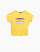 Tee-shirt jaune moyen HAPPINESS Festival fille-2