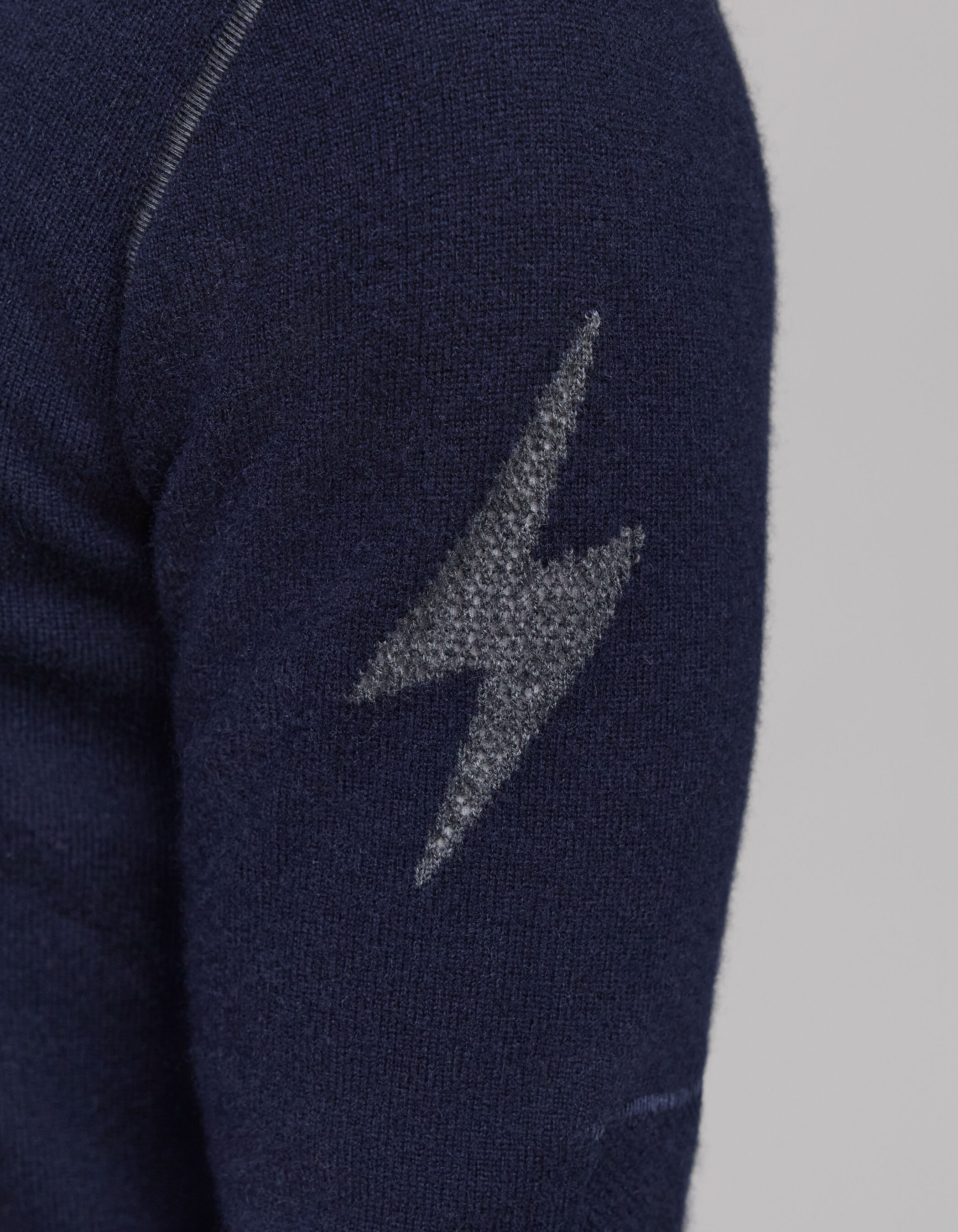 Men s navy pure cashmere V neck sweater IKKS