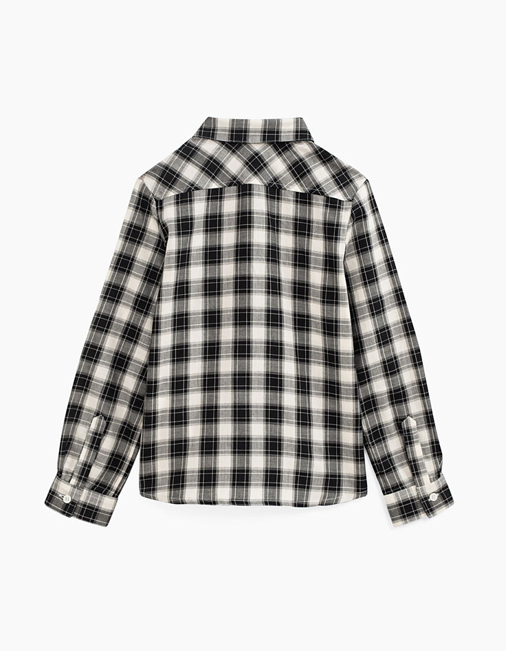 Boys’ black checked shirt -4