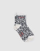 Ecru und schwarze Mädchensocken-4