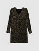 Kleid mit khakifarbenem Camouflage-Print für Damen-6