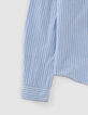 Boys’ ecru shirt with blue stripes-5
