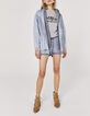 Cazadora denim acid wash capucha mujer-6