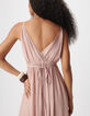 Women's pink long dress with Lyocell&reg; straps-5