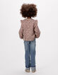 Blouse rose imprimé fleurs d'automne fille-2