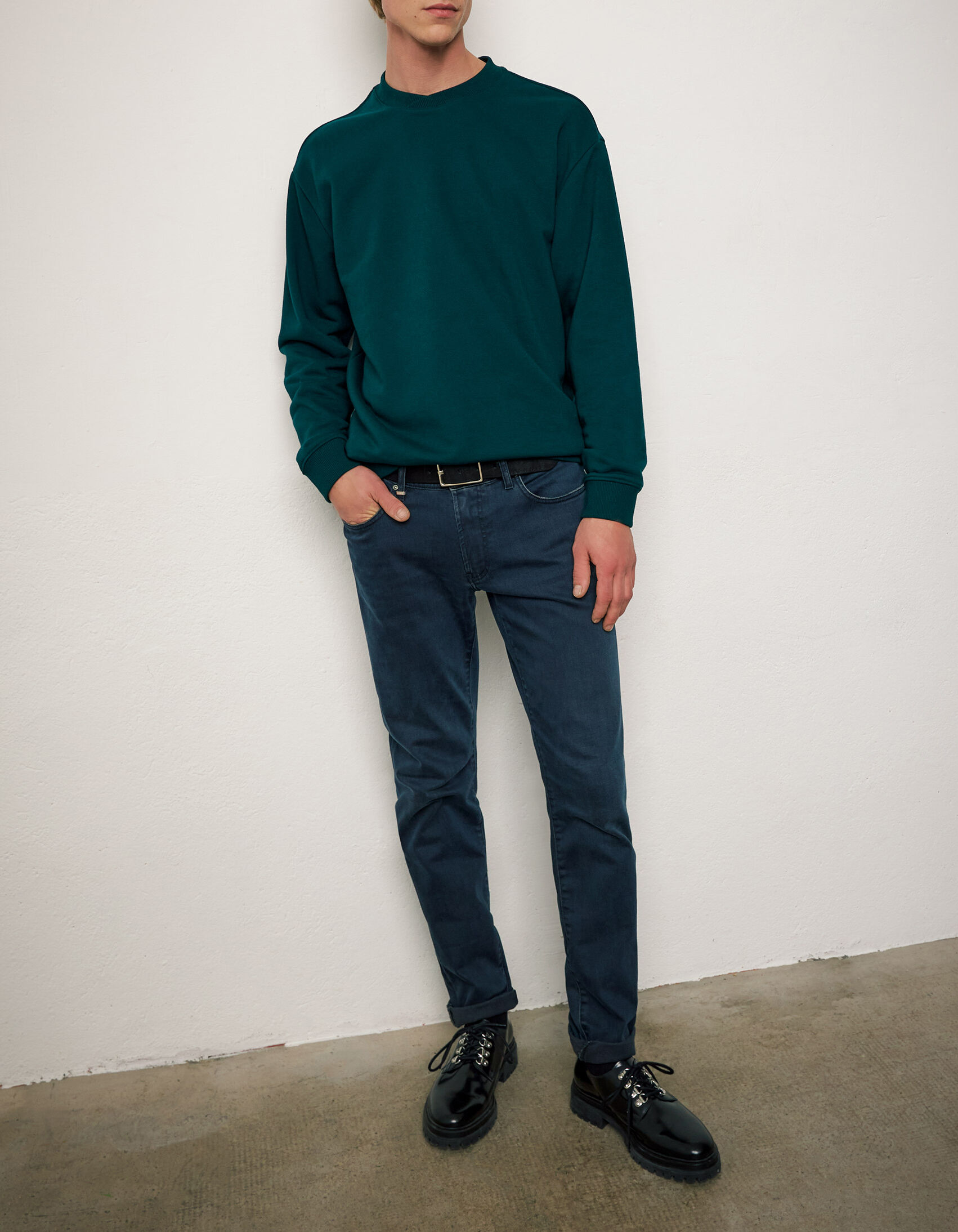 Men's racing green sweatshirt with wrap 
