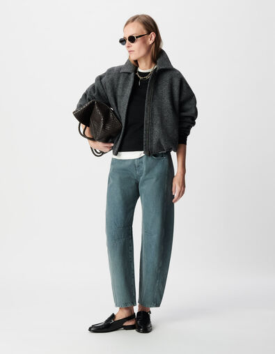 Blouson oversize gris laine bouillie Femme - IKKS