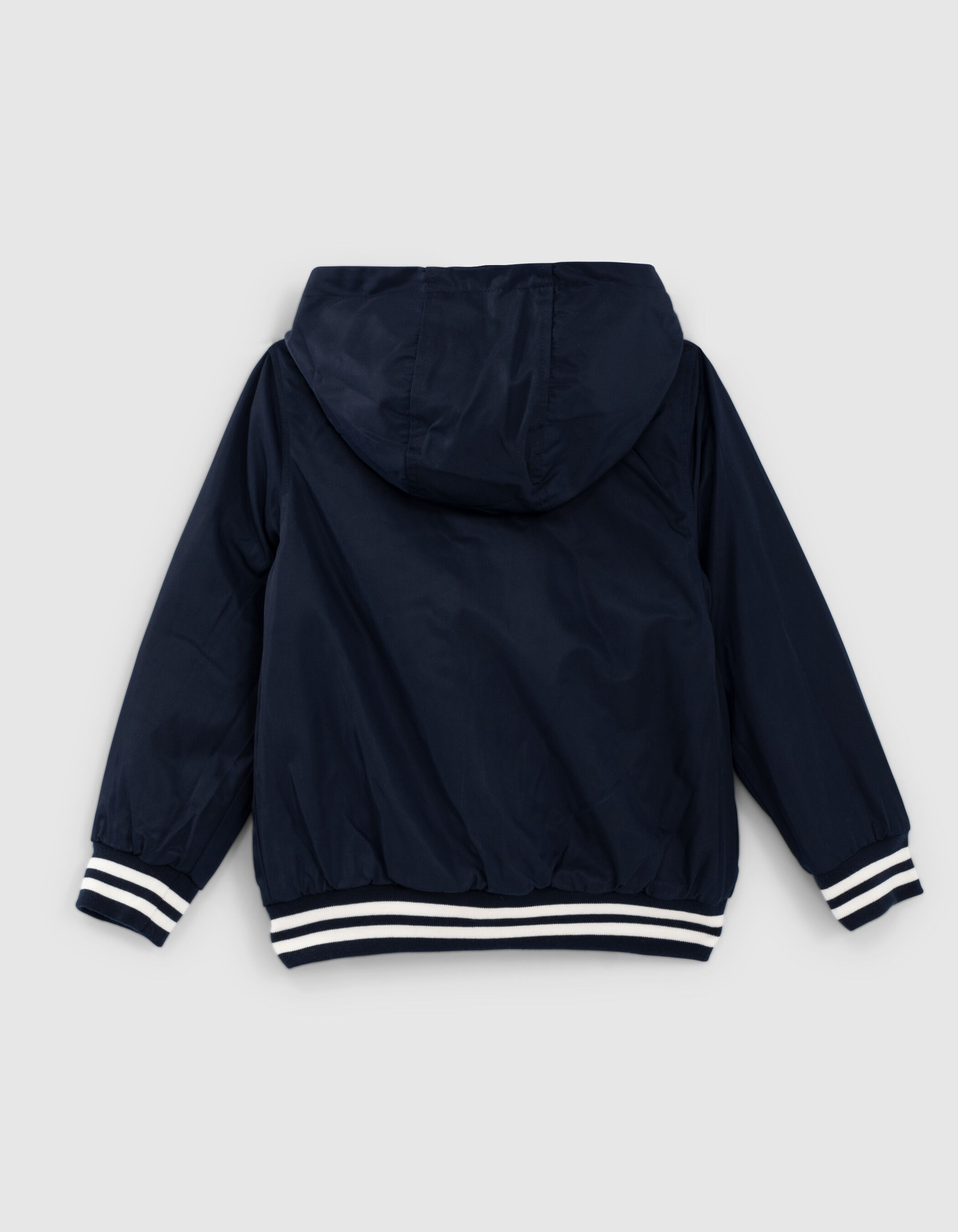 Boys navy and ecru reversible jacket