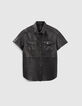 Camisa negra cuero Pure Edition mujer-7