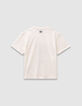 Boys’ white T-shirt with flocked velvet cat image-5