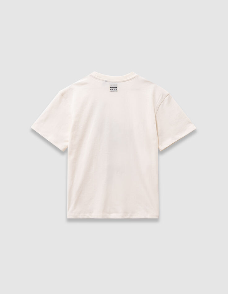 Boys’ white T-shirt with flocked velvet cat image-5 Boys’ white T-shirt with flocked velvet cat image-5