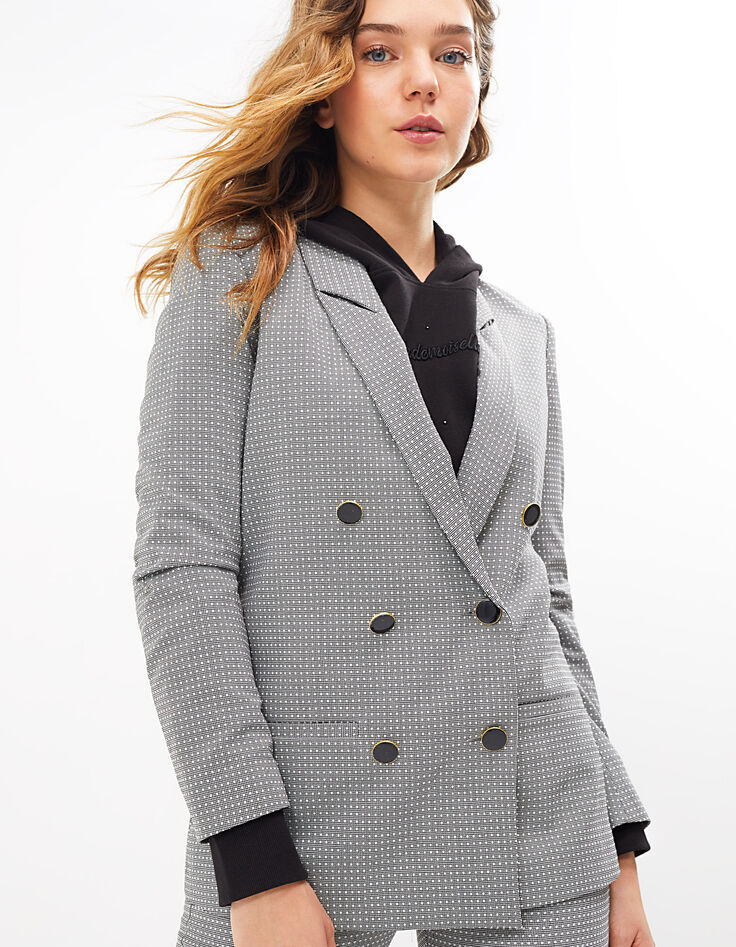 Veste de costume noire jacquard fantaisie I.Code-2