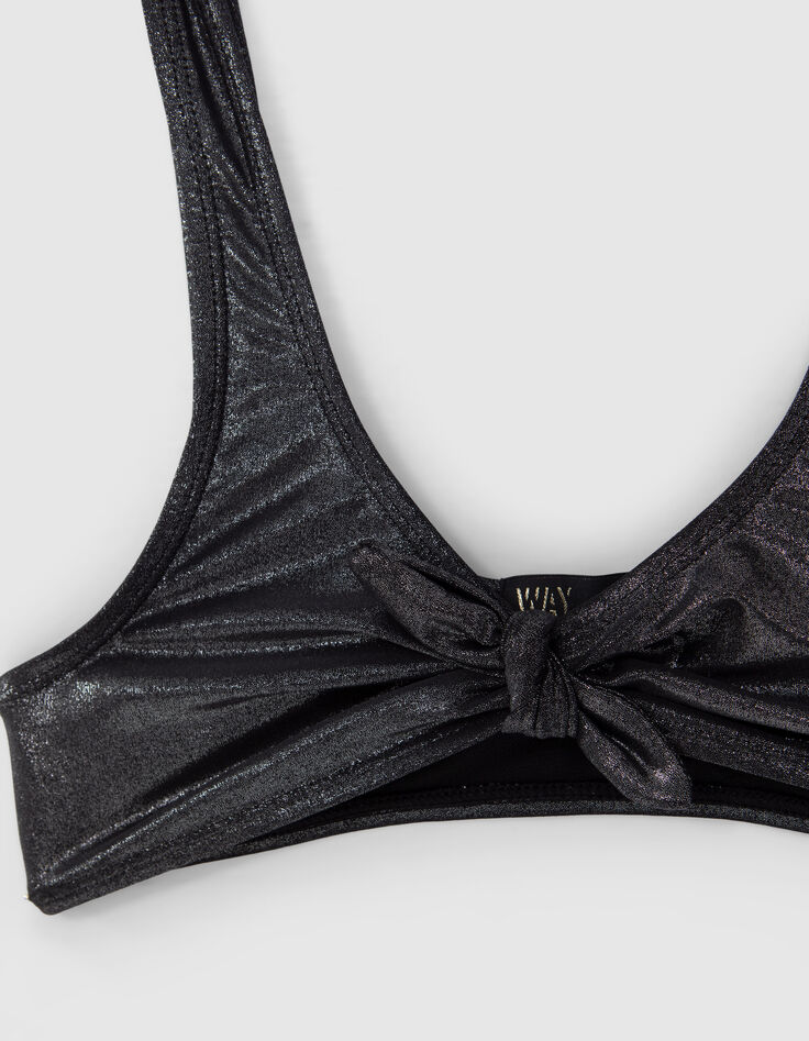 Grauer Mädchenbikini mit Lamé-2