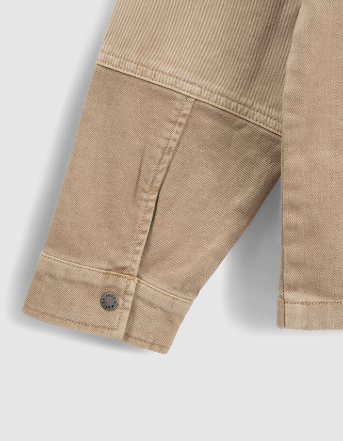 Beige jeansjacke mit abnehmbarer Kapuze - IKKS