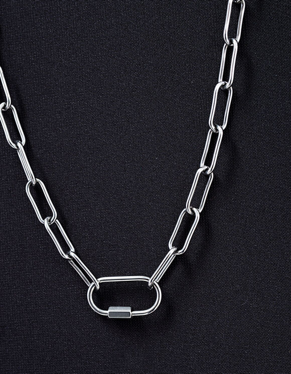Women’s cable link chain rock necklace with snap hook