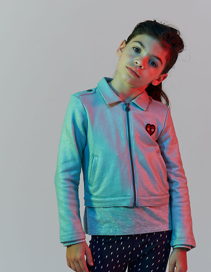 Girls’ silver bikers-style cardigan-2