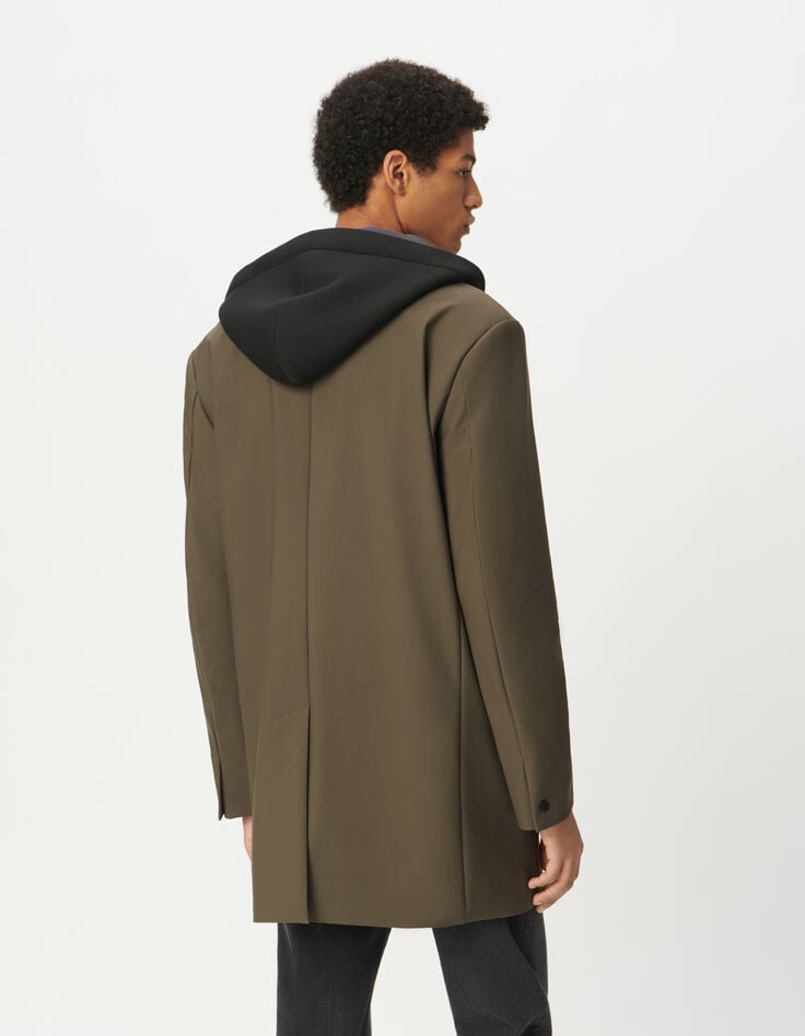 Parka beige pieza negra extraíble Easy Care hombre-3 Parka beige pieza negra extraíble Easy Care hombre-3