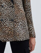 Women’s cognac suit jacket with baby leopard print-4