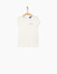 Camiseta blanco roto IKKS Love niña-2
