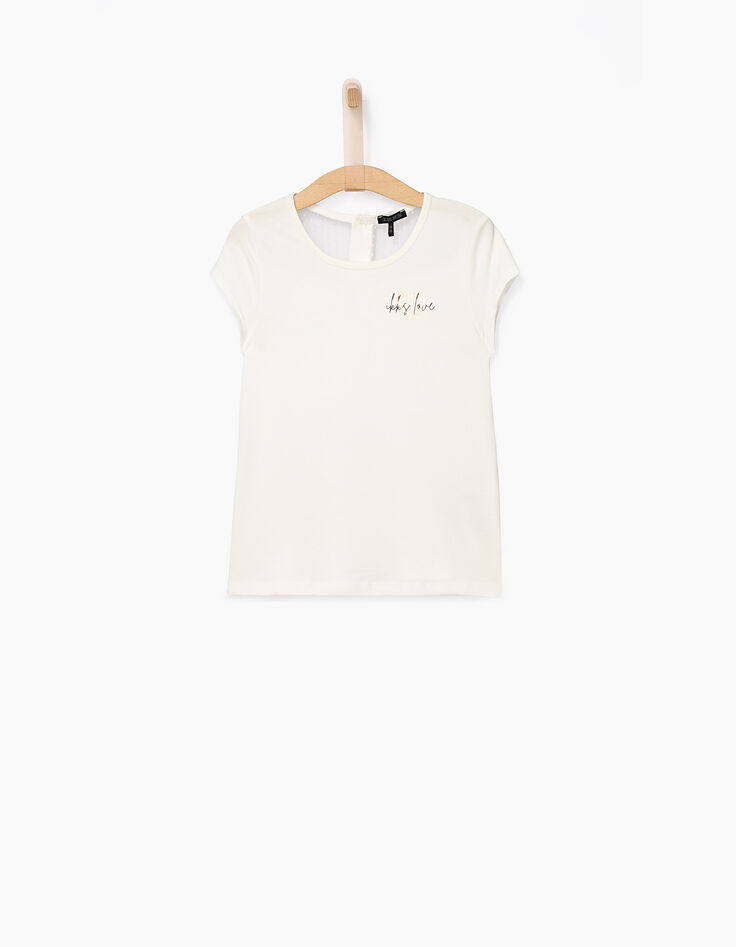 Camiseta blanco roto IKKS Love niña-2