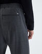 Men’s charcoal grey flannel SLIM joggers-5